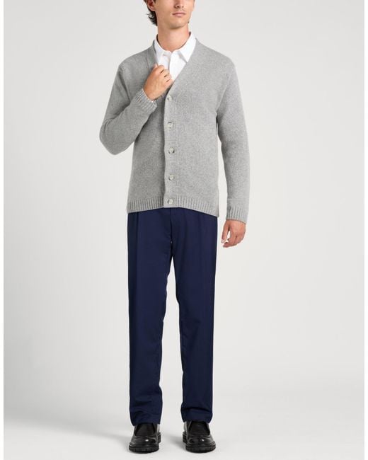 Paoloni Blue Pants Wool, Elastane for men