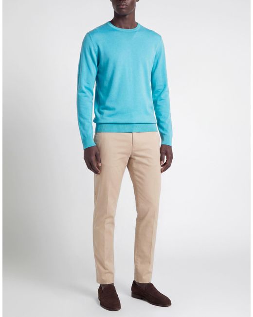 Daniele Fiesoli Blue Sweater Merino Wool for men