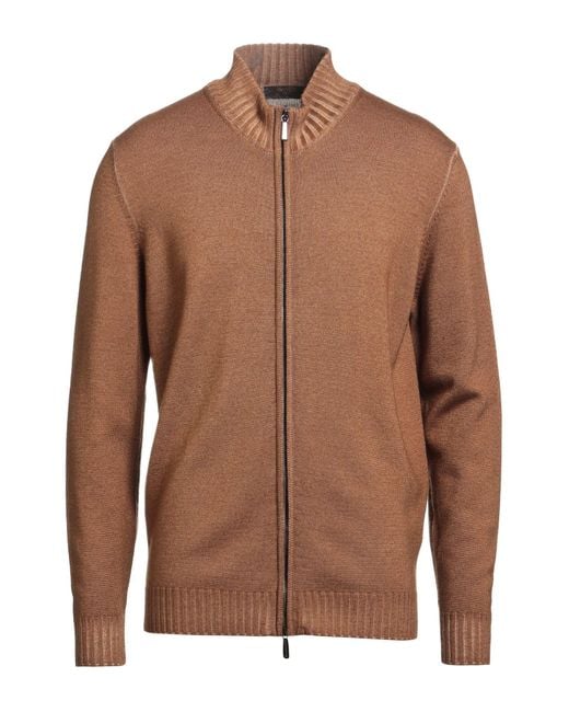 Moorer Brown Cardigan Virgin Wool for men