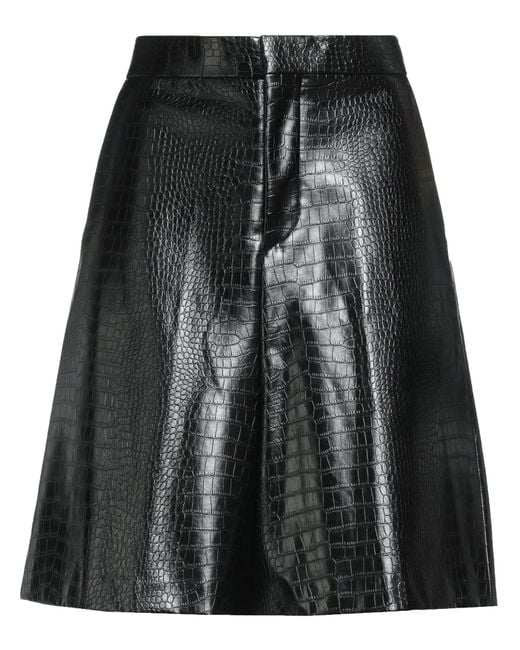 Laneus Black Shorts & Bermuda Shorts Viscose, Polyurethane