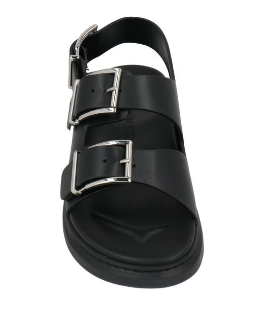 McQueen Black Sandals Leather