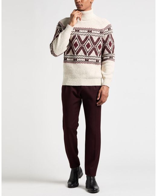 Brunello Cucinelli Natural Turtleneck Virgin Wool, Silk, Cashmere for men