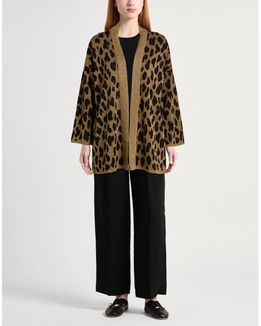 Kontatto Brown Cardigan Viscose, Polyamide, Metallic Fiber