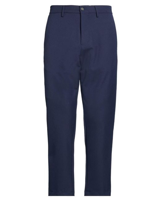 Officina 36 Blue Pants Nylon, Elastane for men