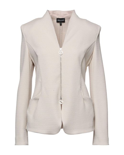 Giorgio Armani Pink Blush Blazer Cotton, Polyamide, Polyester, Elastane
