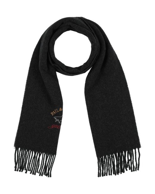 Paul & Shark Black Scarf Virgin Wool for men