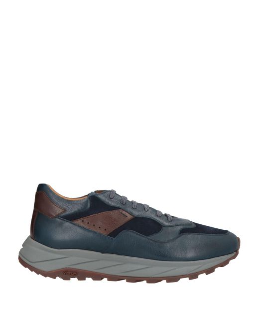 ROSSI SHOES Men's Blue Sneakers Leather