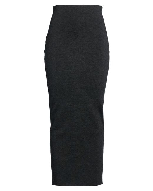 Alberta Ferretti Black Charcoal Maxi Skirt Virgin Wool