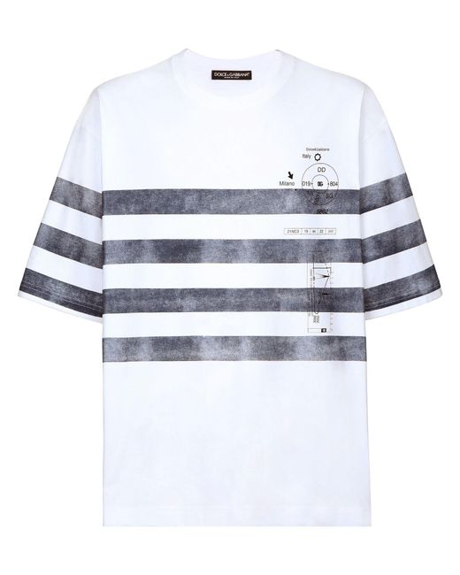 T-shirt di Dolce & Gabbana in White da Uomo