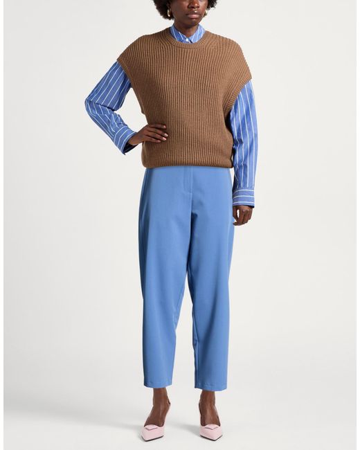 ViCOLO Blue Pants Polyester, Viscose, Elastane
