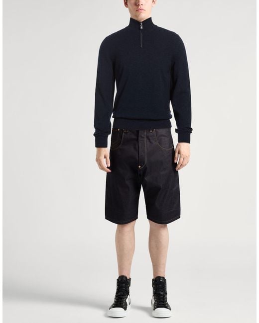 Fedeli Blue Midnight Turtleneck Cashmere for men