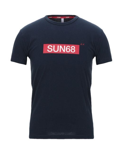 Sun 68 Cotton Tshirt in Dark Blue (Blue) for Men Lyst
