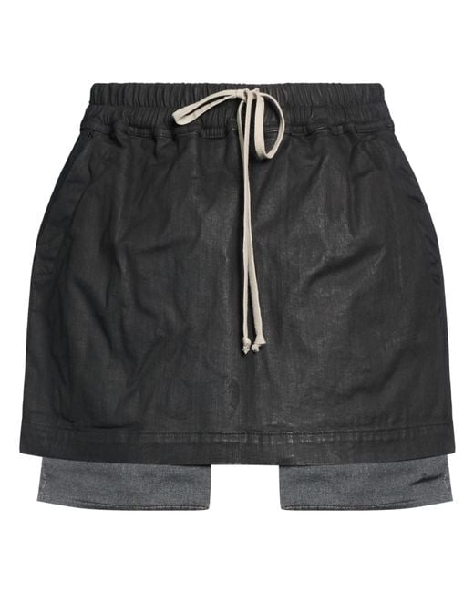 Rick Owens Black Denim Skirt