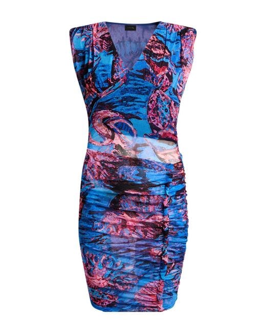 Pinko Blue Mini Dress Polyamide