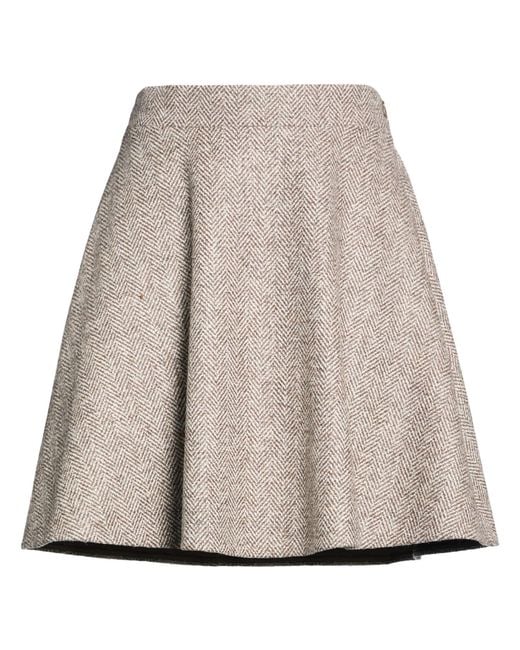 Brunello Cucinelli Natural Mini Skirt Virgin Wool, Polyamide