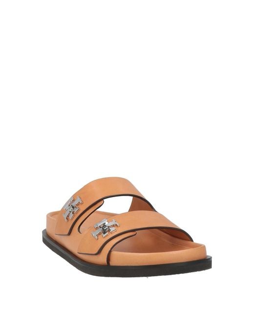 Tory Burch Brown Camel Sandals Leather