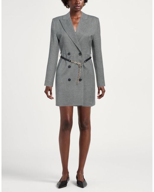 ViCOLO Gray Mini Dress Polyester, Viscose, Elastane