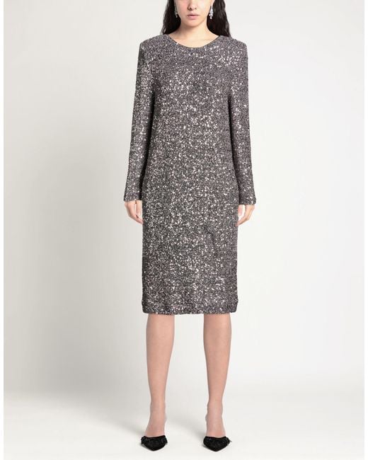 Clips More Gray Midi Dress Polyester, Elastane