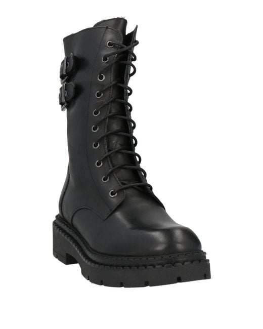 Divine Follie Black Ankle Boots Calfskin