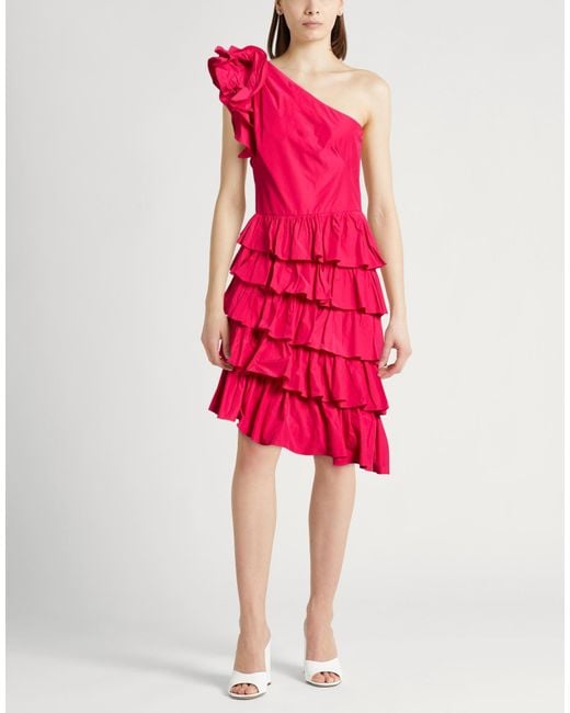 Marchesa Pink Midi Dress