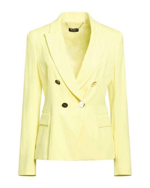 Liu Jo Yellow Blazer Viscose, Polyester, Elastane