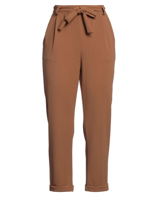 Toy G. Brown Camel Pants Polyester, Elastane