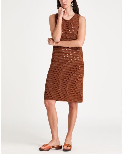 Eleventy Brown Midi Dress