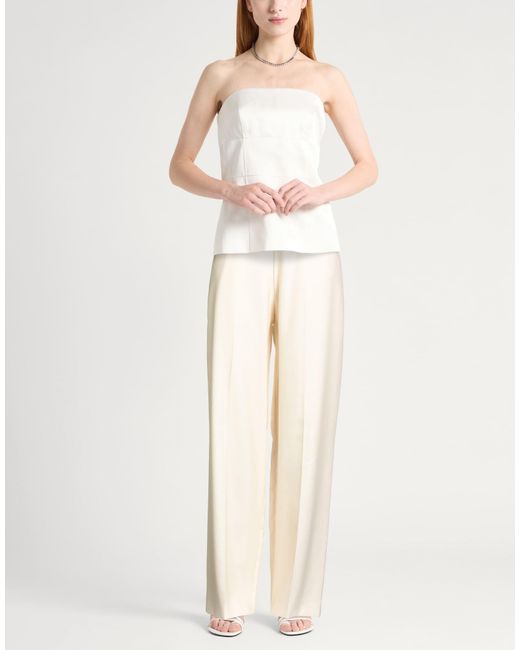 Laneus White Pants Viscose