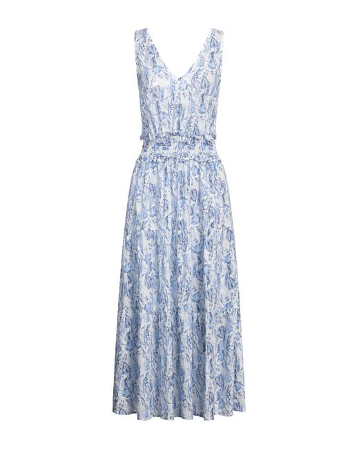 120% Lino Blue Midi Dress