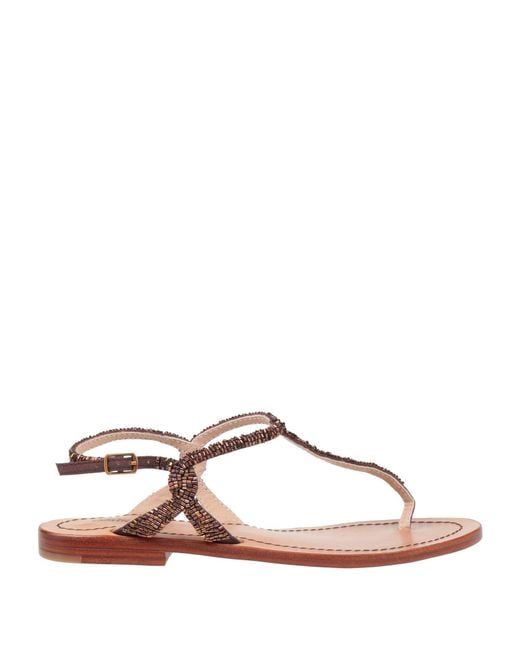 Maliparmi Brown Thong Sandal Textile Fibers