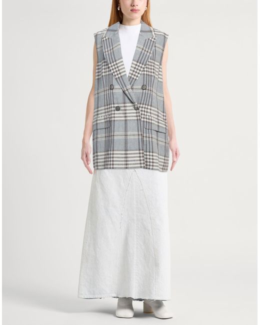 Peserico Gray Azure Blazer Linen, Polyamide, Polyester