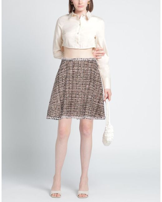 Giambattista Valli Pink Mini Skirt Polyamide, Synthetic Fibers, Viscose, Metallic Fiber, Wool