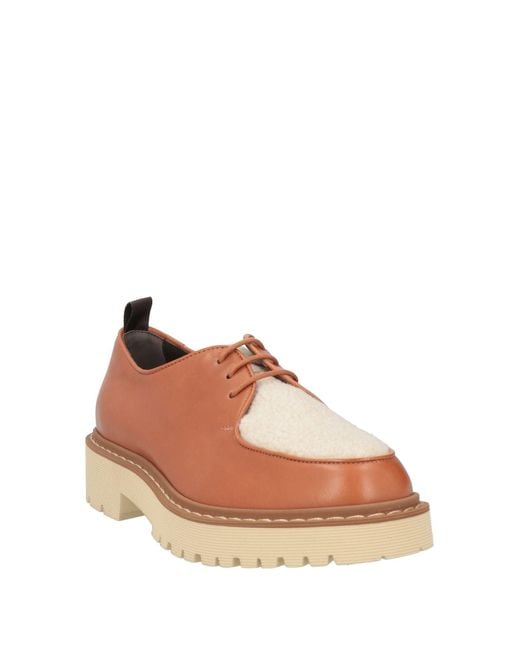 Hogan Brown Lace-Up Shoes Leather, Textile Fibers
