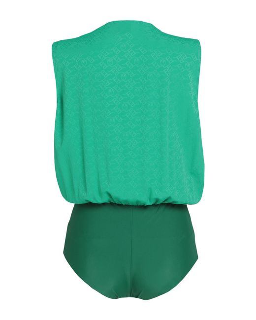Pinko Green Bodysuit Acetate, Silk, Polyamide, Elastane
