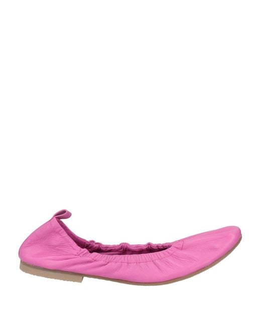 ALESSIA SANTI Pink Fuchsia Ballet Flats Leather