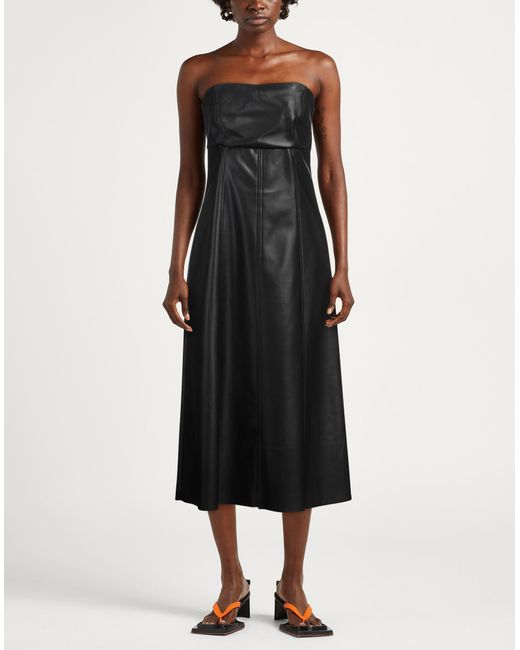 Dixie Black Midi Dress Polyester, Polyurethane