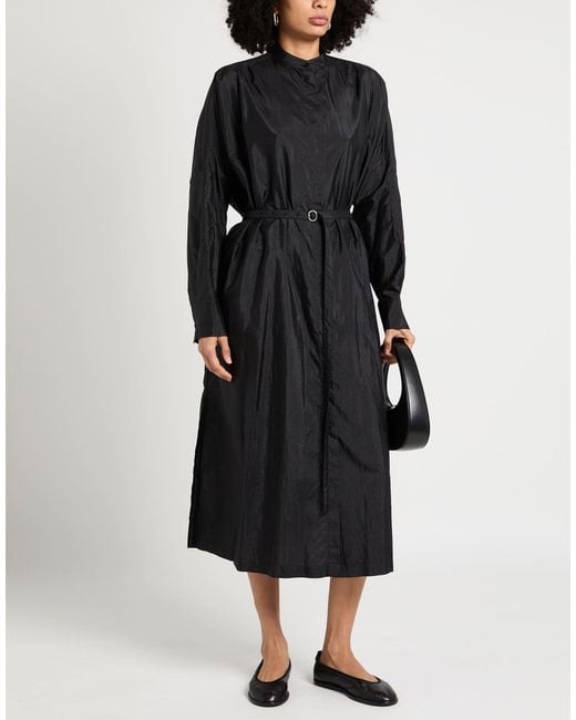 Jil Sander Black Midi Dress Polyamide, Silk