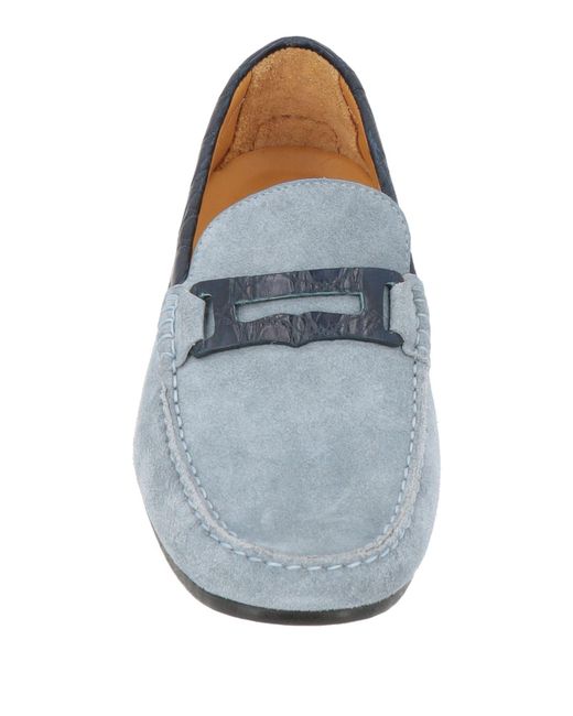 Testoni Blue Light Loafers Leather for men