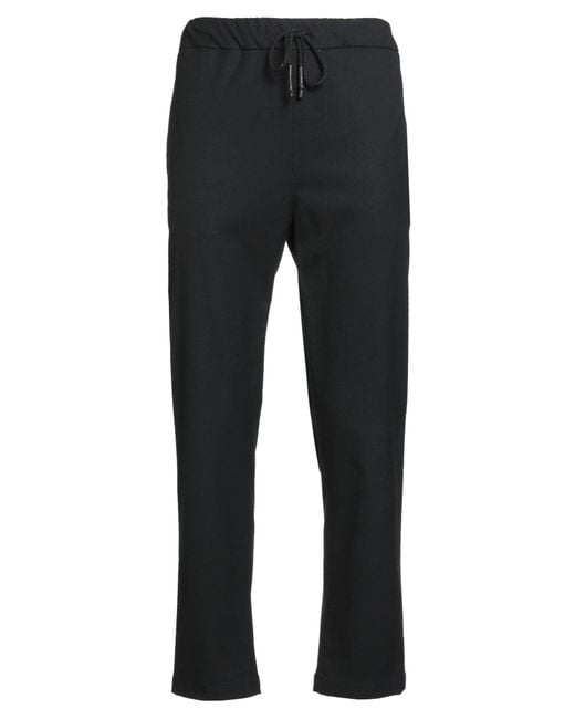 Alpha Studio Black Pants Polyester, Viscose, Elastane for men
