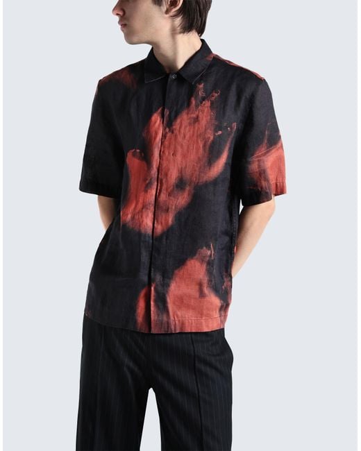 COS Red Short-sleeved Linen Shirt for men