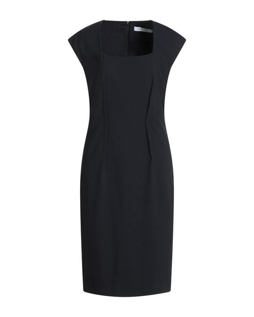 SIMONA CORSELLINI Black Midi Dress Polyester, Elastane