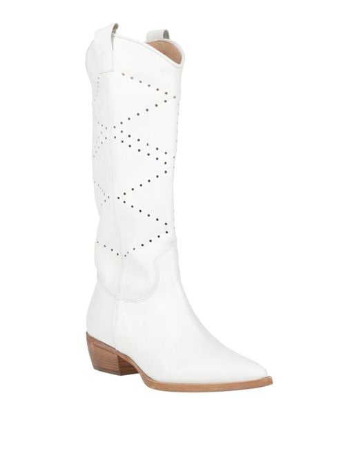 Loretta Pettinari White Boot Leather