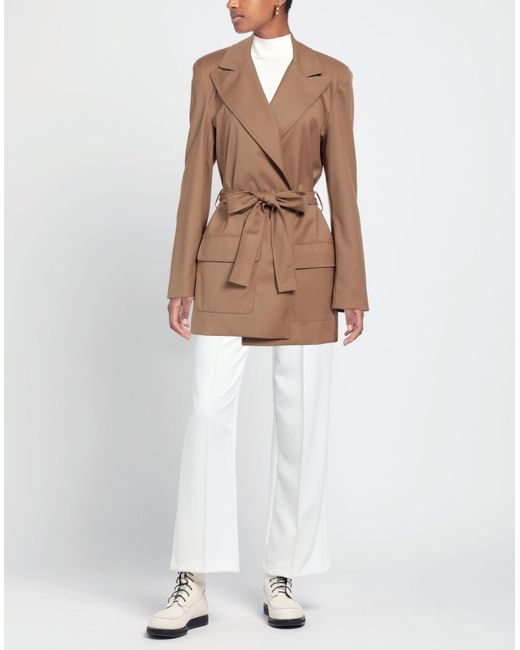 ACTUALEE Brown Overcoat & Trench Coat