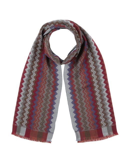 Missoni Purple Khaki Scarf Wool for men