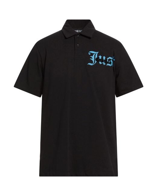 Just Cavalli Black Polo Shirt Cotton for men