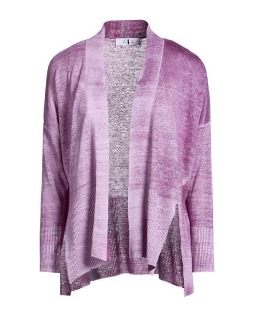 ALESSANDRO ASTE Purple Cardigan Linen