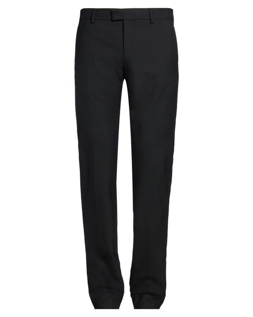 Les Hommes Black Pants Polyester, Virgin Wool, Elastane for men