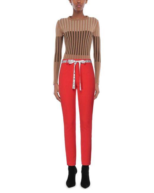 Cristinaeffe Red Pants Polyester, Viscose, Elastane