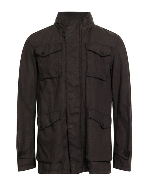 Herno Black Laminar Jacket Linen for men