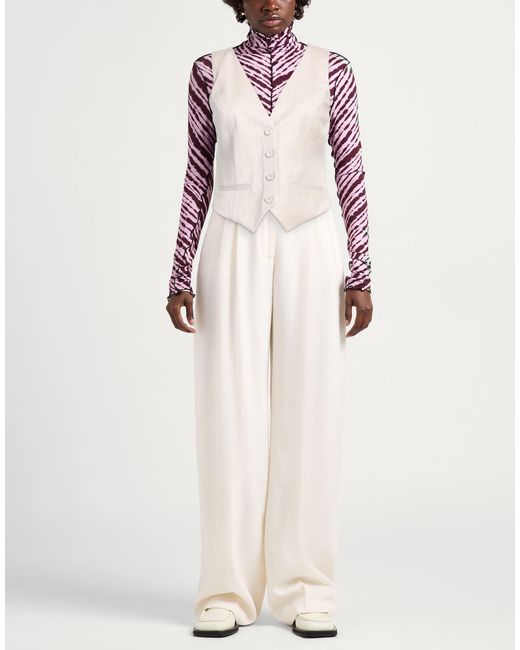 Gaelle Paris White Tailored Vest Polyester, Rayon, Elastane